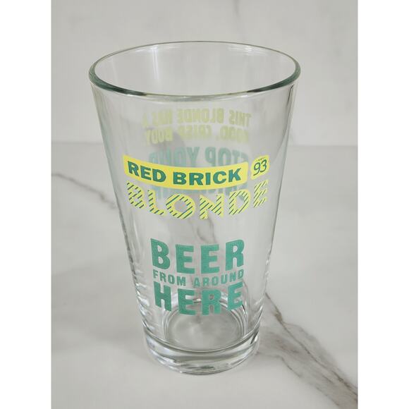 Red Brick Ale Blonde German Styler Lager Pint Beer Clear Glass 16oz Drinkware x2 - Picture 3 of 13